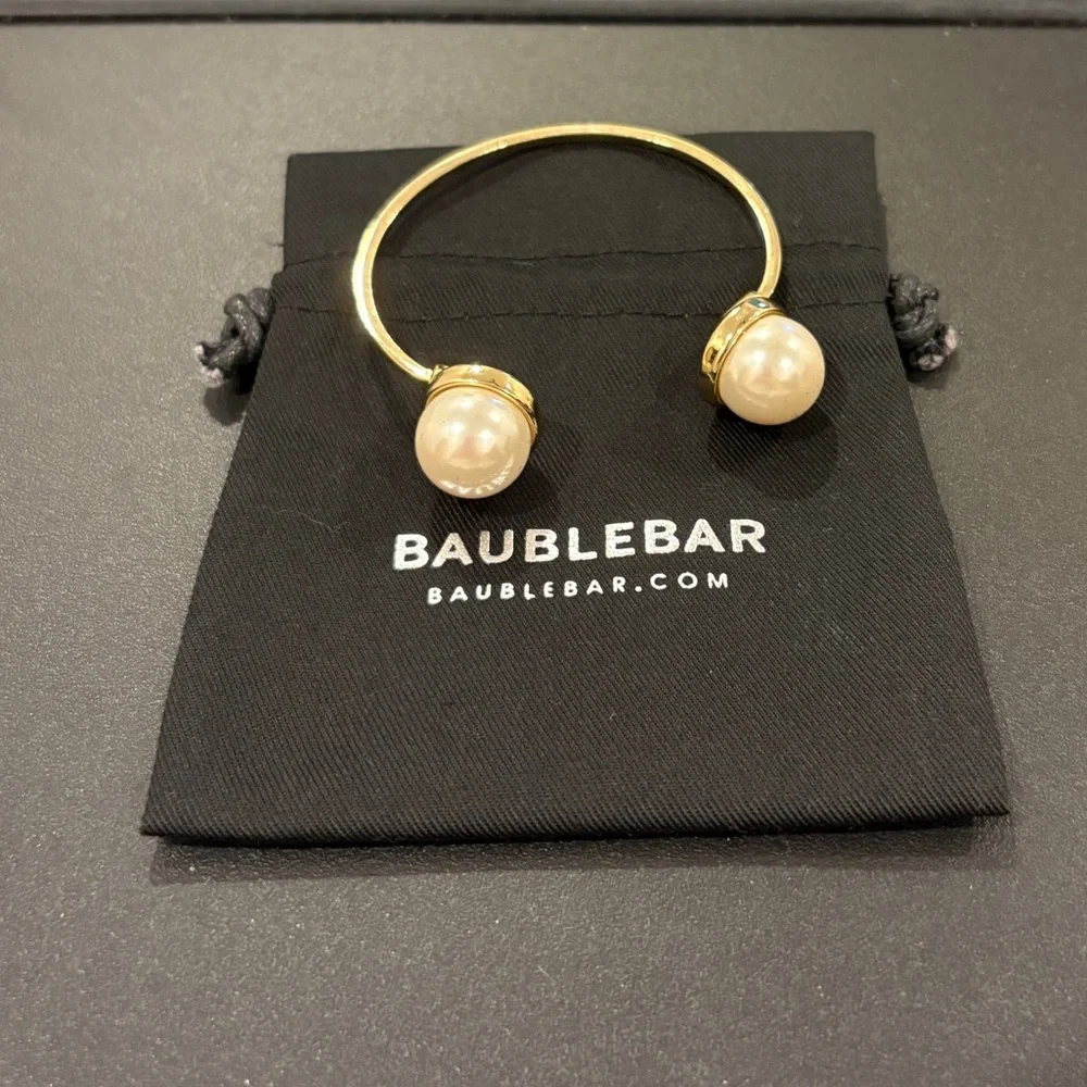 Baublebar Pearl Gold Cuff Bangle Bracelet